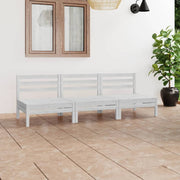 Loungeset 3-delig massief grenenhout wit