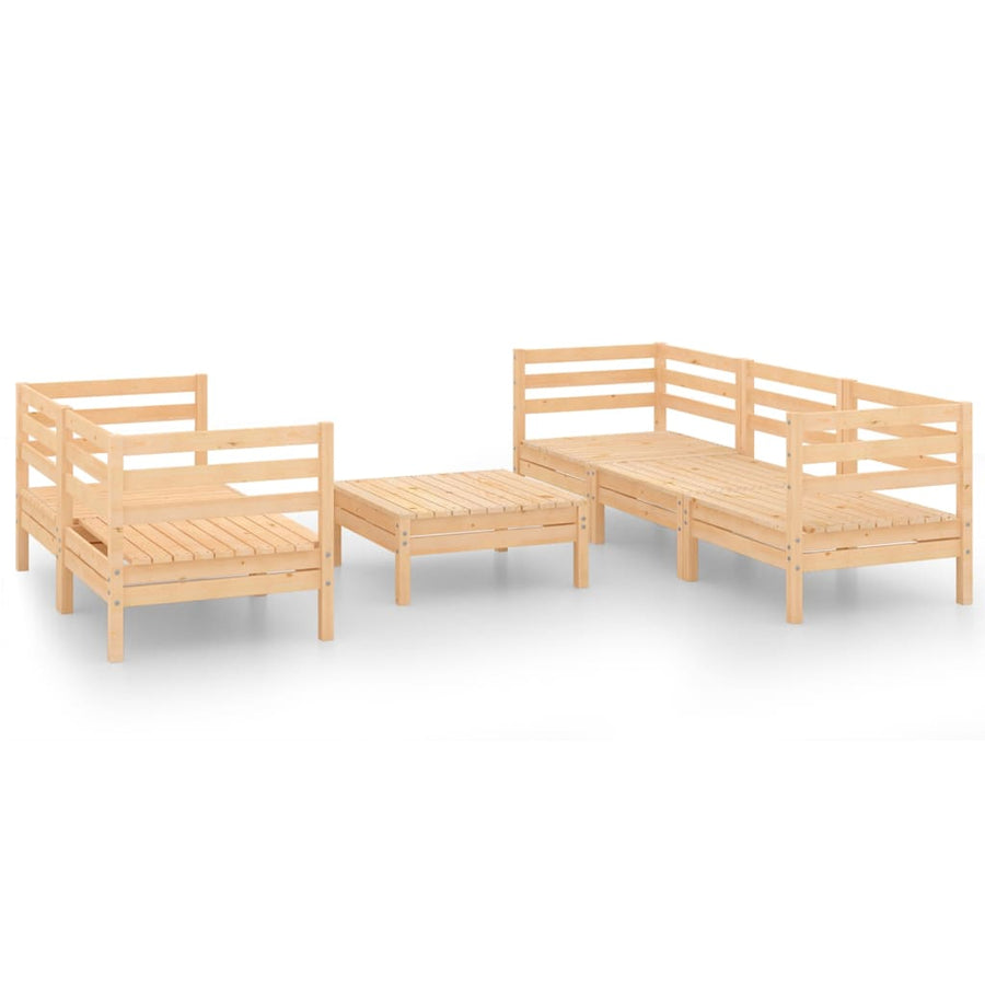 6-Delige Loungeset Massief Grenenhout Bruin