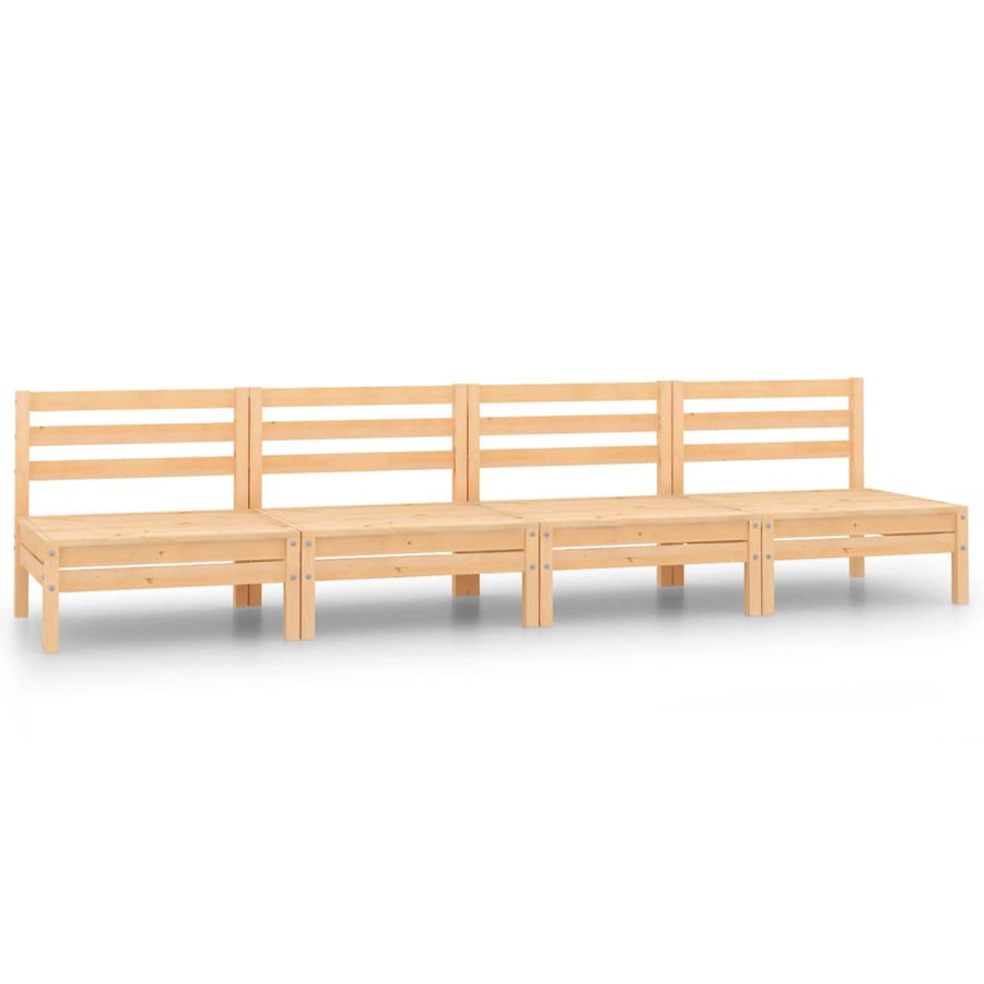 4-Delige Loungeset Massief Grenenhout Bruin