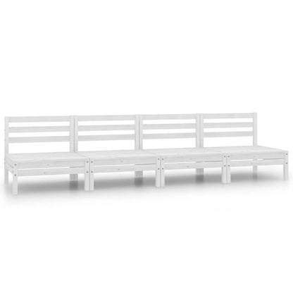 4-Delige Loungeset Massief Grenenhout Wit