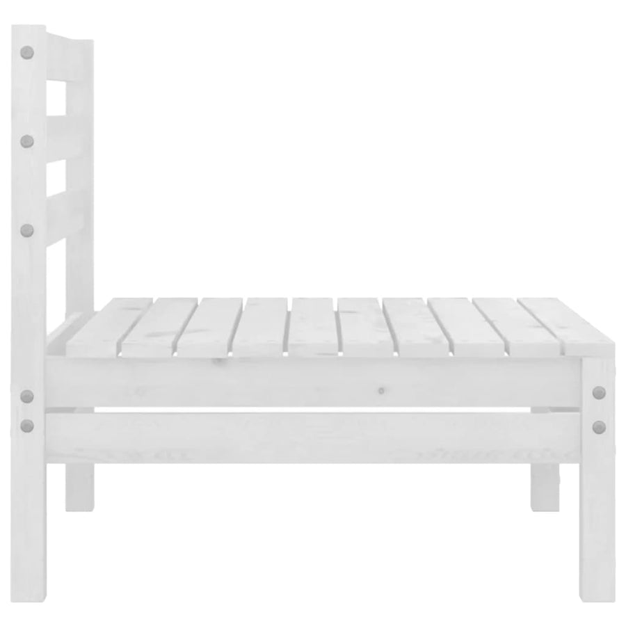 4-Delige Loungeset Massief Grenenhout Wit