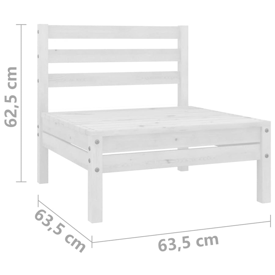 4-Delige Loungeset Massief Grenenhout Wit