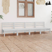 Loungeset 4-delig massief grenenhout wit