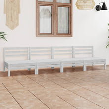 4-Delige Loungeset Massief Grenenhout Wit