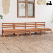 Loungeset 4-delig massief grenenhout honingbruin