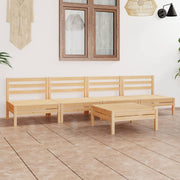 Loungeset 5-delig massief grenenhout
