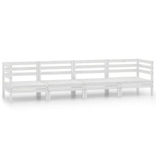 4-Delige Loungeset Massief Grenenhout Wit