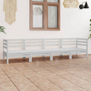 Loungeset 4-delig massief grenenhout wit