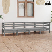 Loungeset 4-delig massief grenenhout grijs