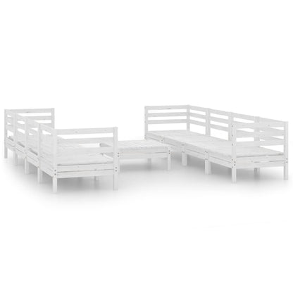 9-Delige Loungeset Massief Grenenhout Wit
