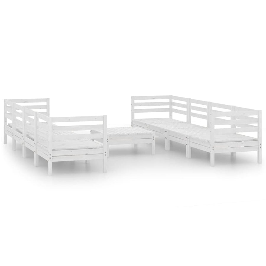 9-Delige Loungeset Massief Grenenhout Wit