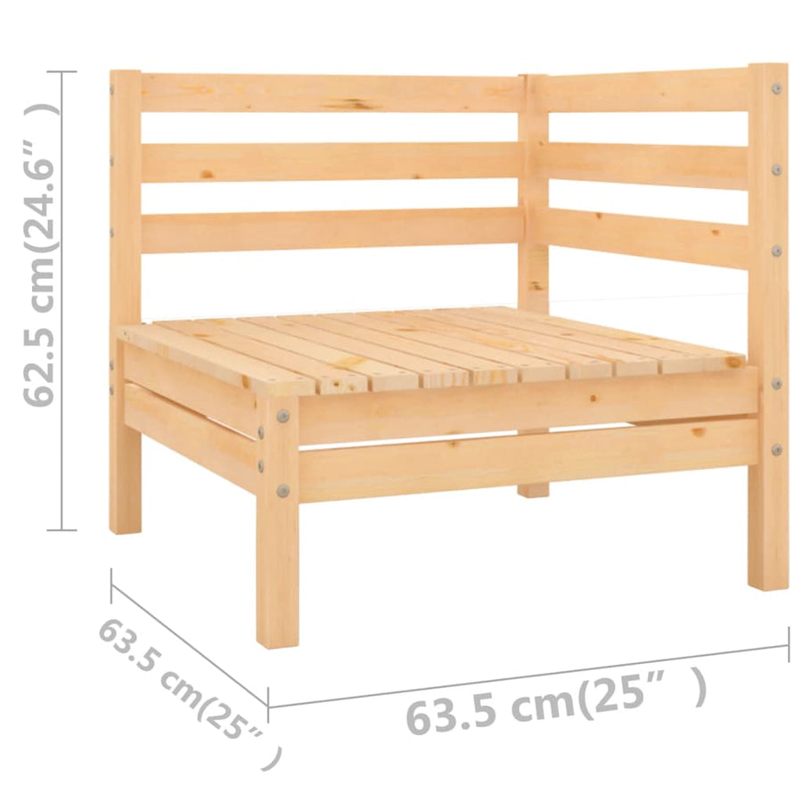 4-Delige Loungeset Massief Grenenhout Bruin