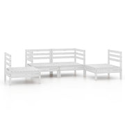 Loungeset 4-delig massief grenenhout wit
