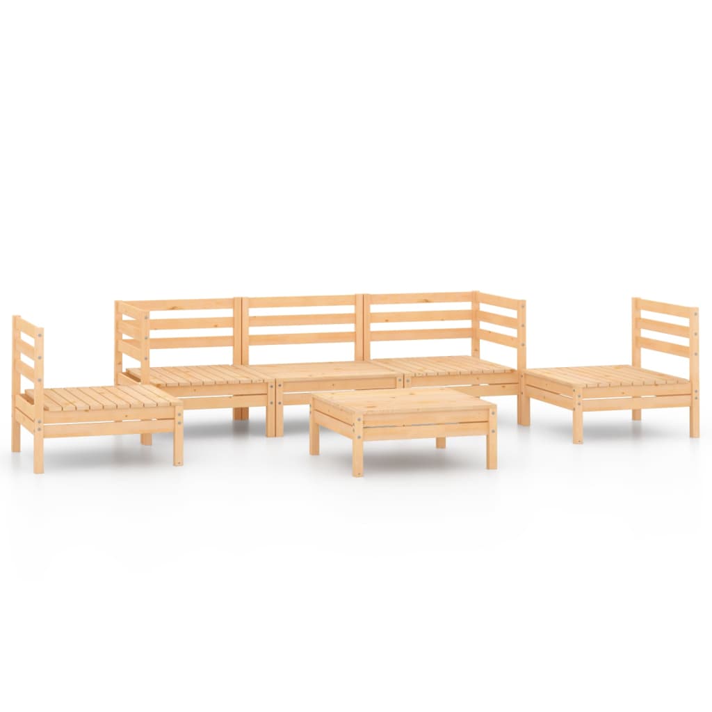 6-Delige Loungeset Massief Grenenhout Bruin