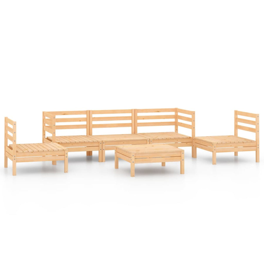6-Delige Loungeset Massief Grenenhout Bruin