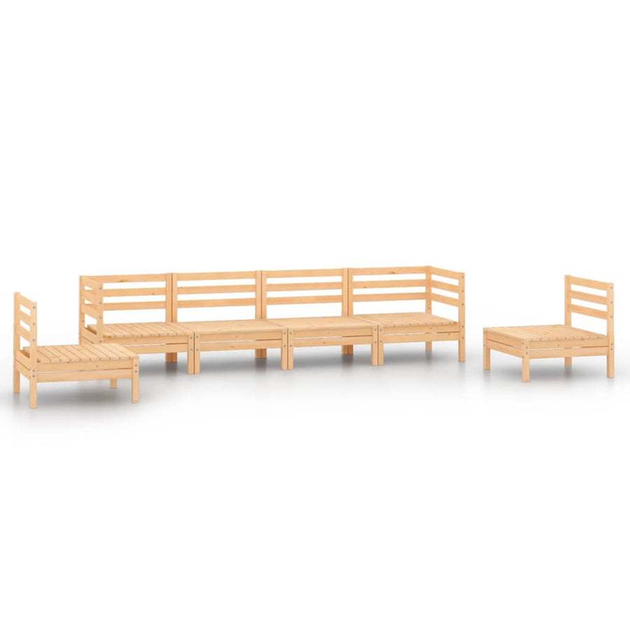 6-Delige Loungeset Massief Grenenhout Bruin