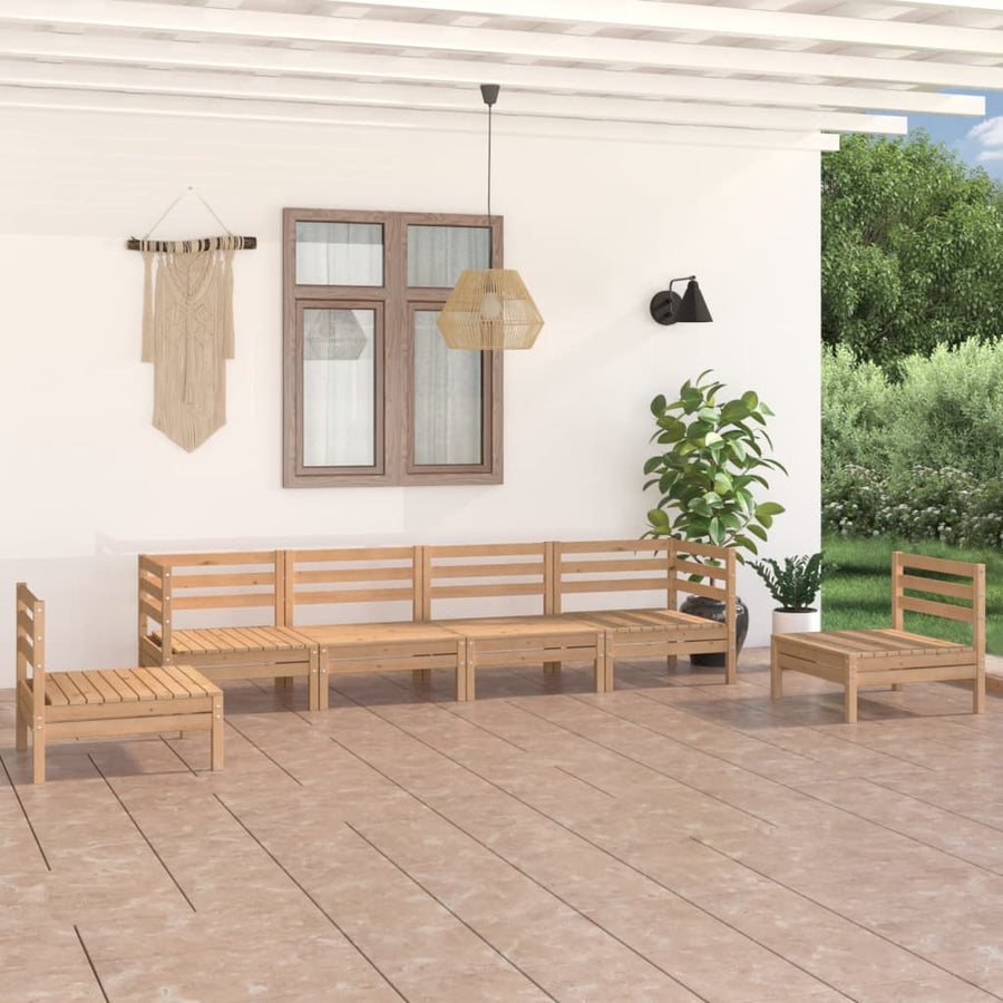 6-Delige Loungeset Massief Grenenhout Bruin