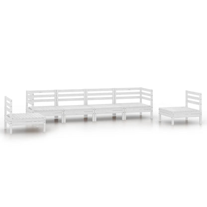 6-Delige Loungeset Massief Grenenhout Wit