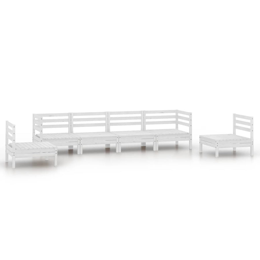 6-Delige Loungeset Massief Grenenhout Wit