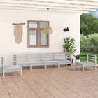 6-Piece Lounge Set Solid Pine Wood White