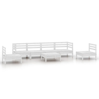 7-Delige Loungeset Massief Grenenhout Wit