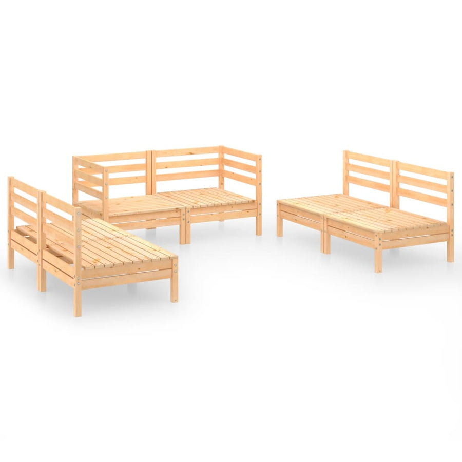 6-Delige Loungeset Massief Grenenhout Bruin