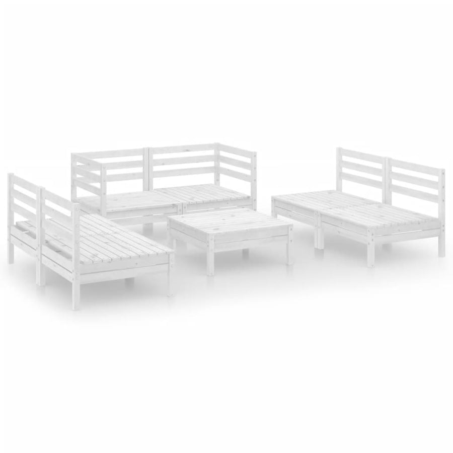 7-Delige Loungeset Massief Grenenhout Wit