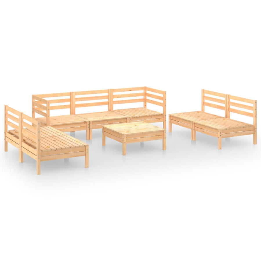 8-Delige Loungeset Massief Grenenhout Bruin