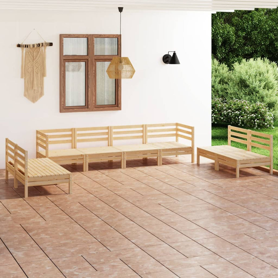 8-Delige Loungeset Massief Grenenhout Bruin