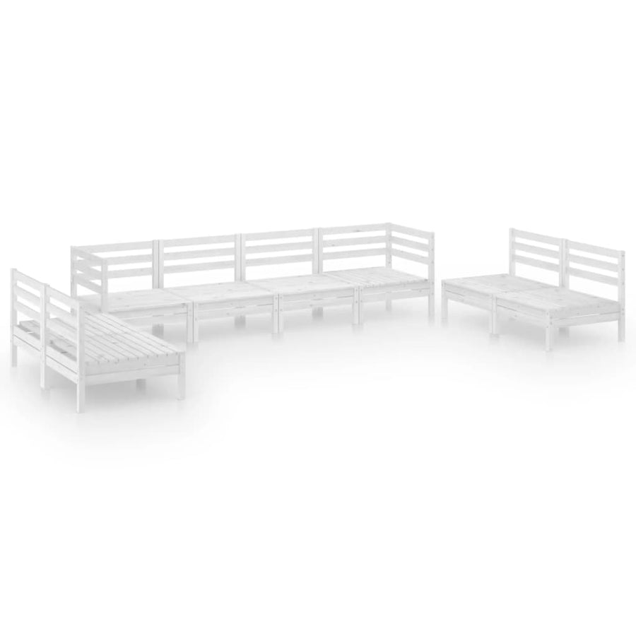 8-Delige Loungeset Massief Grenenhout Wit
