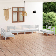 Loungeset 8-delig massief grenenhout wit