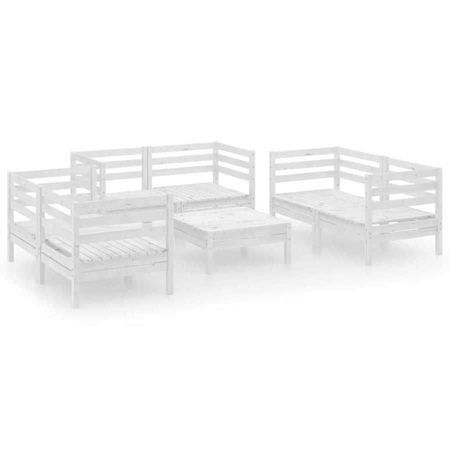 7-Delige Loungeset Massief Grenenhout Wit