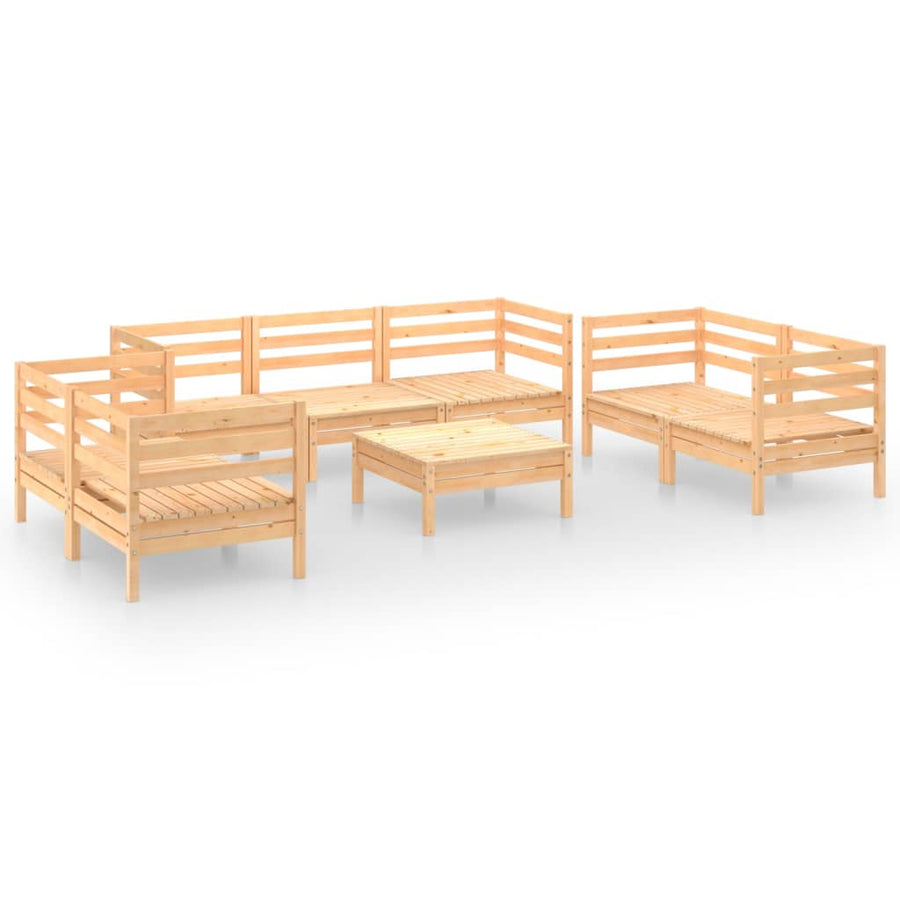 8-Delige Loungeset Massief Grenenhout Bruin