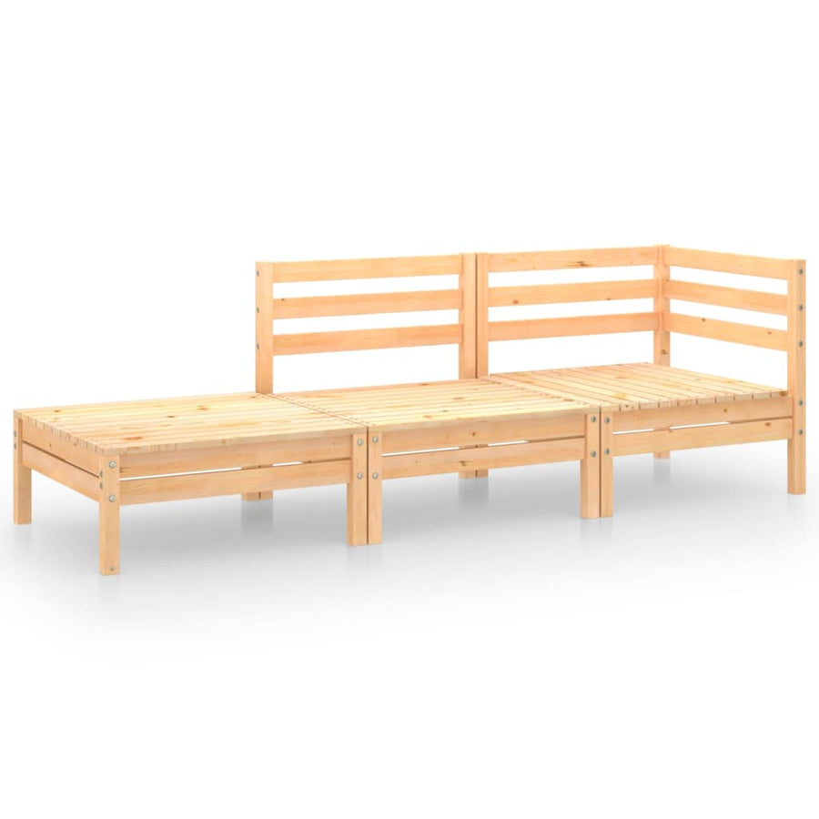 3-Delige Loungeset Massief Grenenhout Bruin