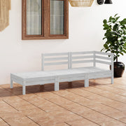 Loungeset 3-delig massief grenenhout wit