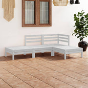 Loungeset 4-delig massief grenenhout wit
