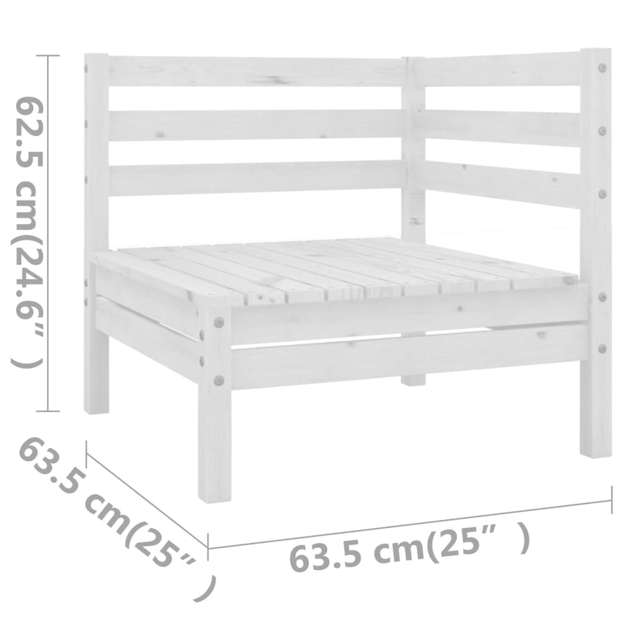 5-Delige Loungeset Massief Grenenhout Wit