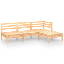 4-Delige Loungeset Massief Grenenhout Bruin