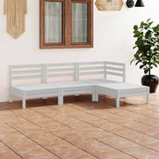 Loungeset 4-delig massief grenenhout wit