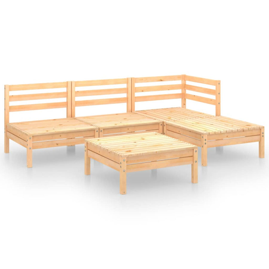 5-delige Loungeset massief grenenhout