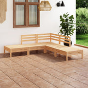 Loungeset 5-delig massief grenenhout