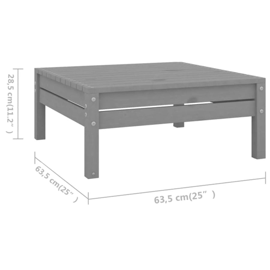 5-Delige Loungeset Massief Grenenhout Grijs