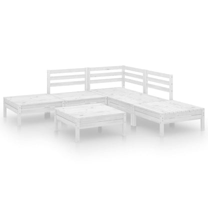 6-Delige Loungeset Massief Grenenhout Wit