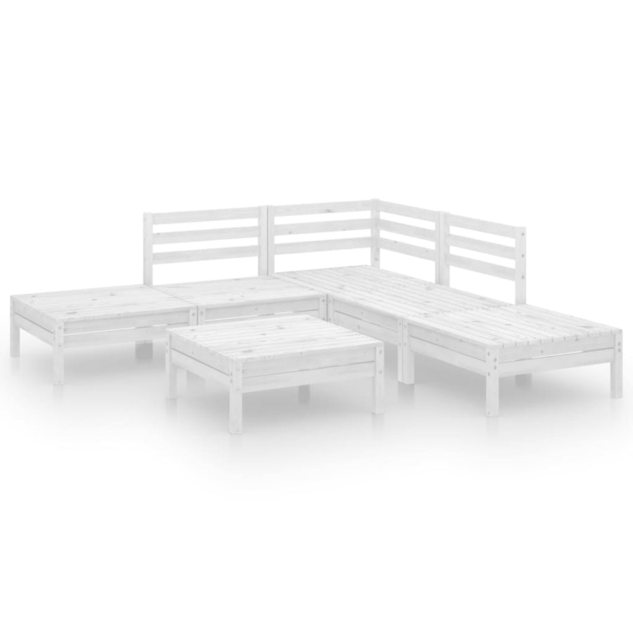 6-Delige Loungeset Massief Grenenhout Wit