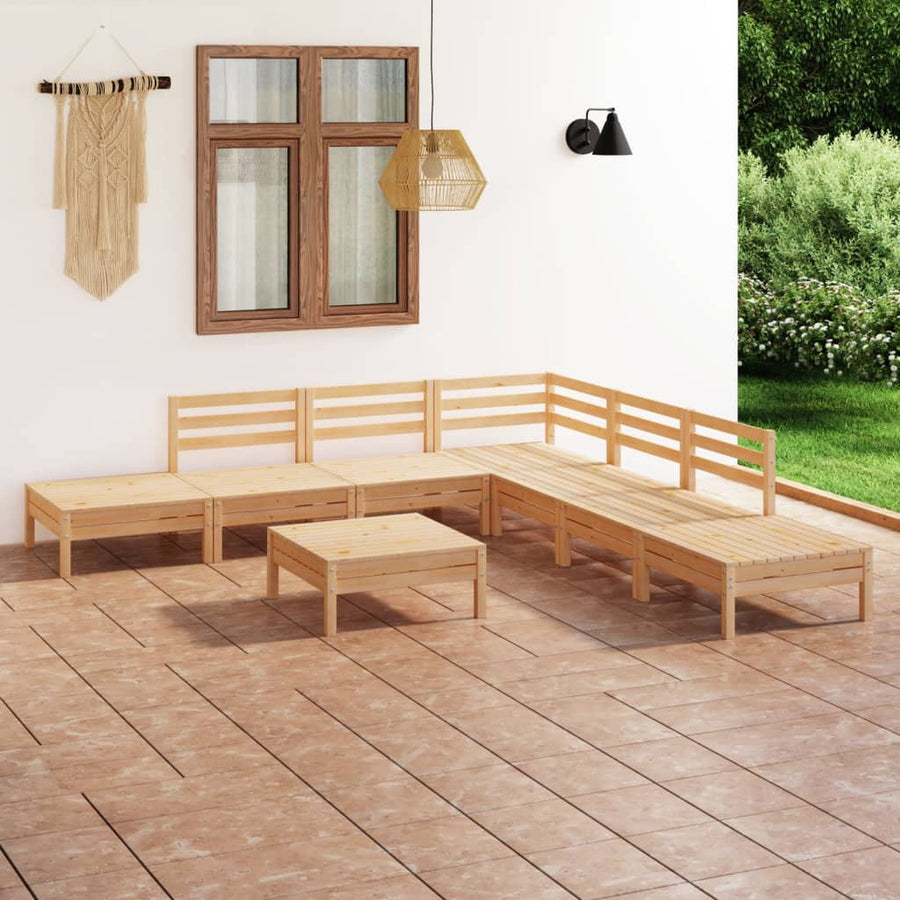 8-Delige Loungeset Massief Grenenhout Wit