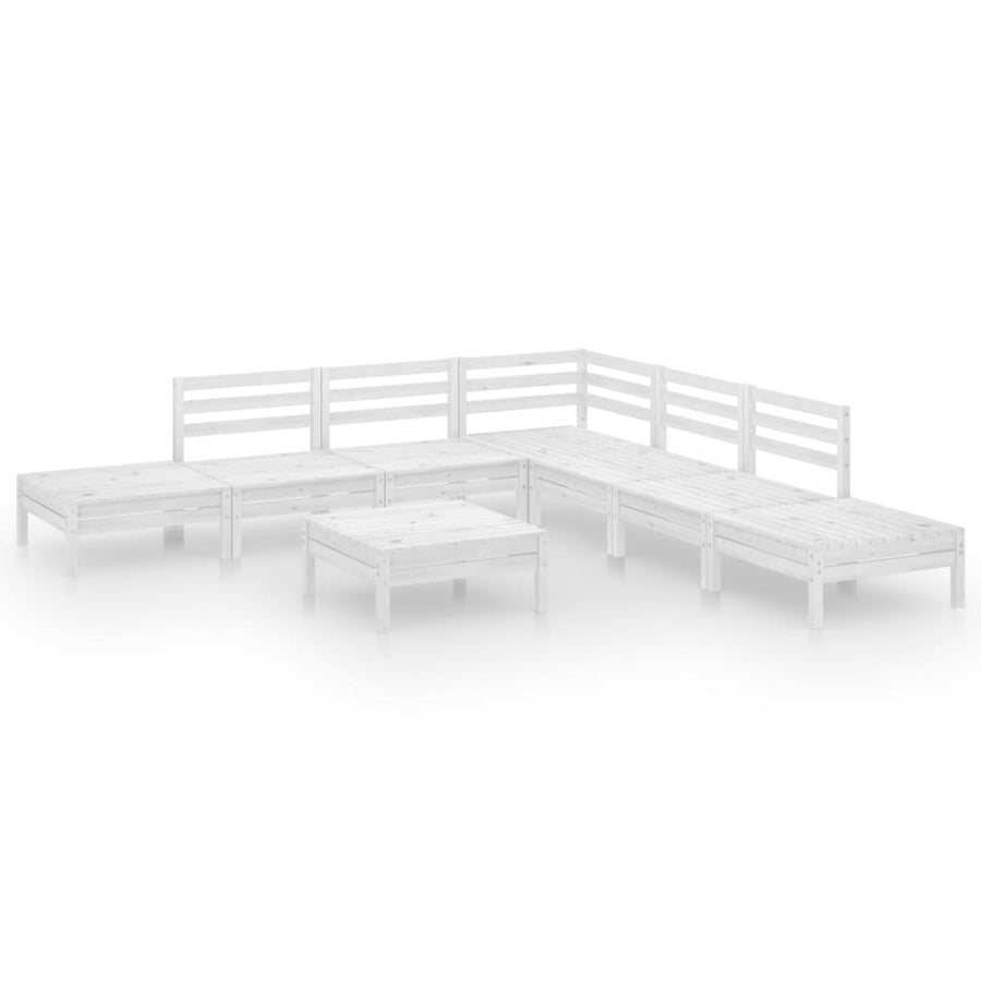 8-Delige Loungeset Massief Grenenhout Wit