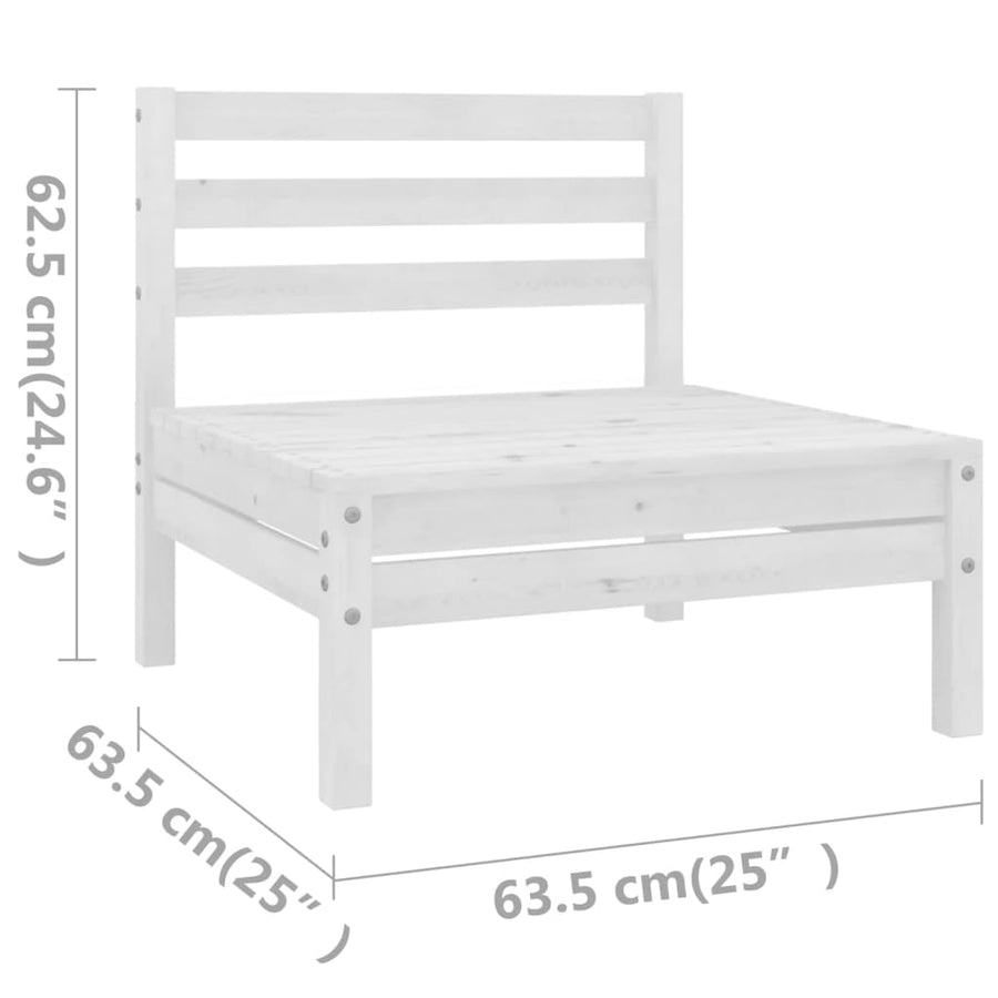 8-Delige Loungeset Massief Grenenhout Wit