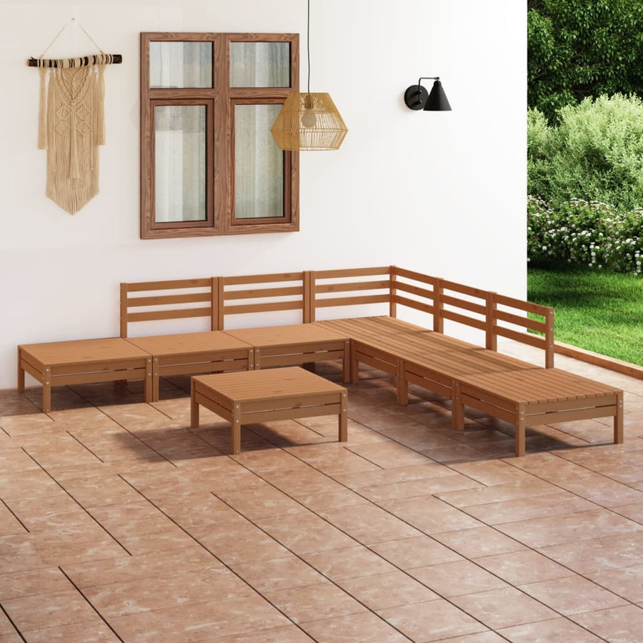 8-Delige Loungeset Massief Grenenhout Wit