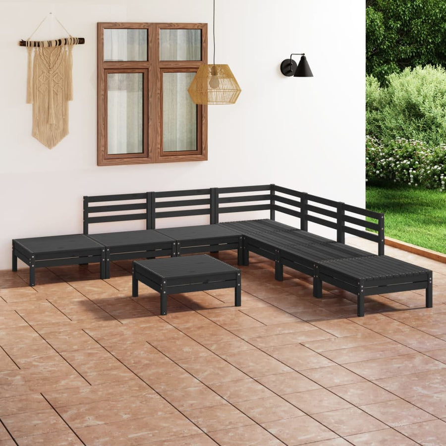 8-Delige Loungeset Massief Grenenhout Wit