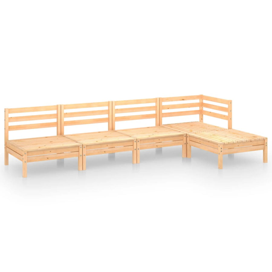 5-Delige Loungeset Massief Grenenhout Bruin